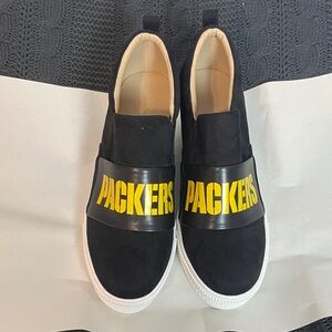 Packers Women's Black Sneakers with wedge heel 9m